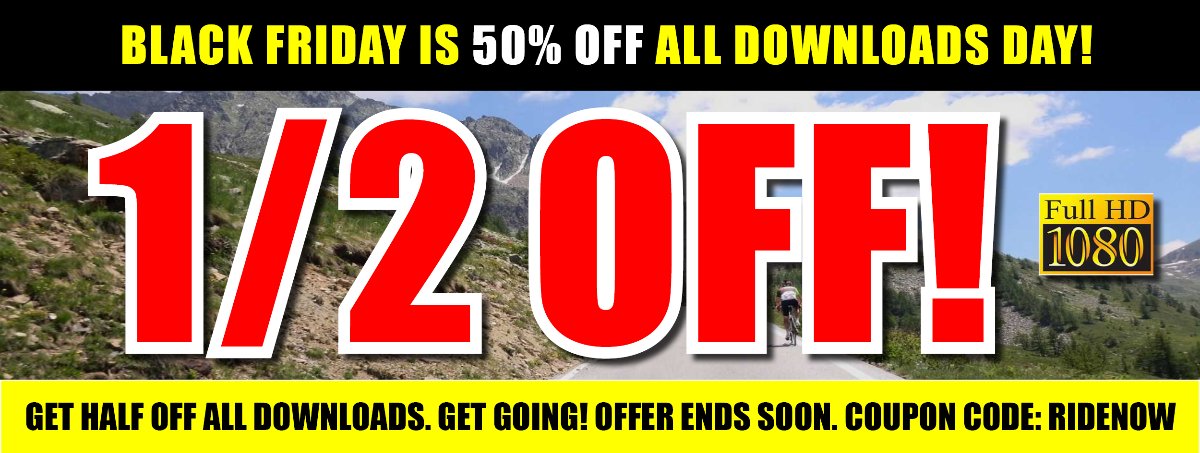 Black Friday VIP Sale - mailchi.mp/36d23885fa73/2…
VeloReality hard drive owners go ahead &amp; save 50% on every ride you activate.
Otherwise choose your HD rides, purchase online, download and VRide.
Upcoming deals on Velo drives, Lynx VR Trainers starting Cyber Monday.
Ride Reality!