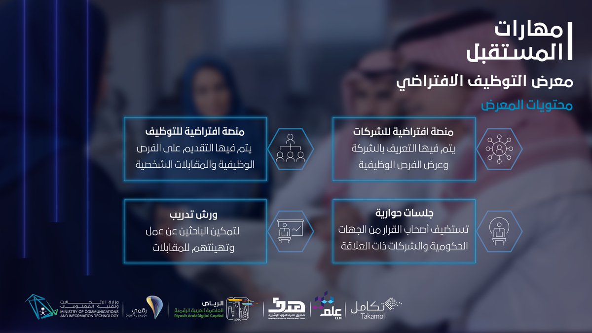 McitGovSa's tweet photo. فرص النجاح وتحقيق الأهداف تنتظركم في #معرض_التوظيف_الافتراضي بأكثر من 5800 فرصة وظيفية وعدد من الجلسات الحوارية وورش العمل المباشرة كأحد جهود مبادرة #مهارات_المستقبل لتأهيل الكوادر الوطنية وتوفير فرص وظيفية واعدة لهم
سجّل الآن
https://t.co/KpX16wAQir https://t.co/2NWauGpOMU