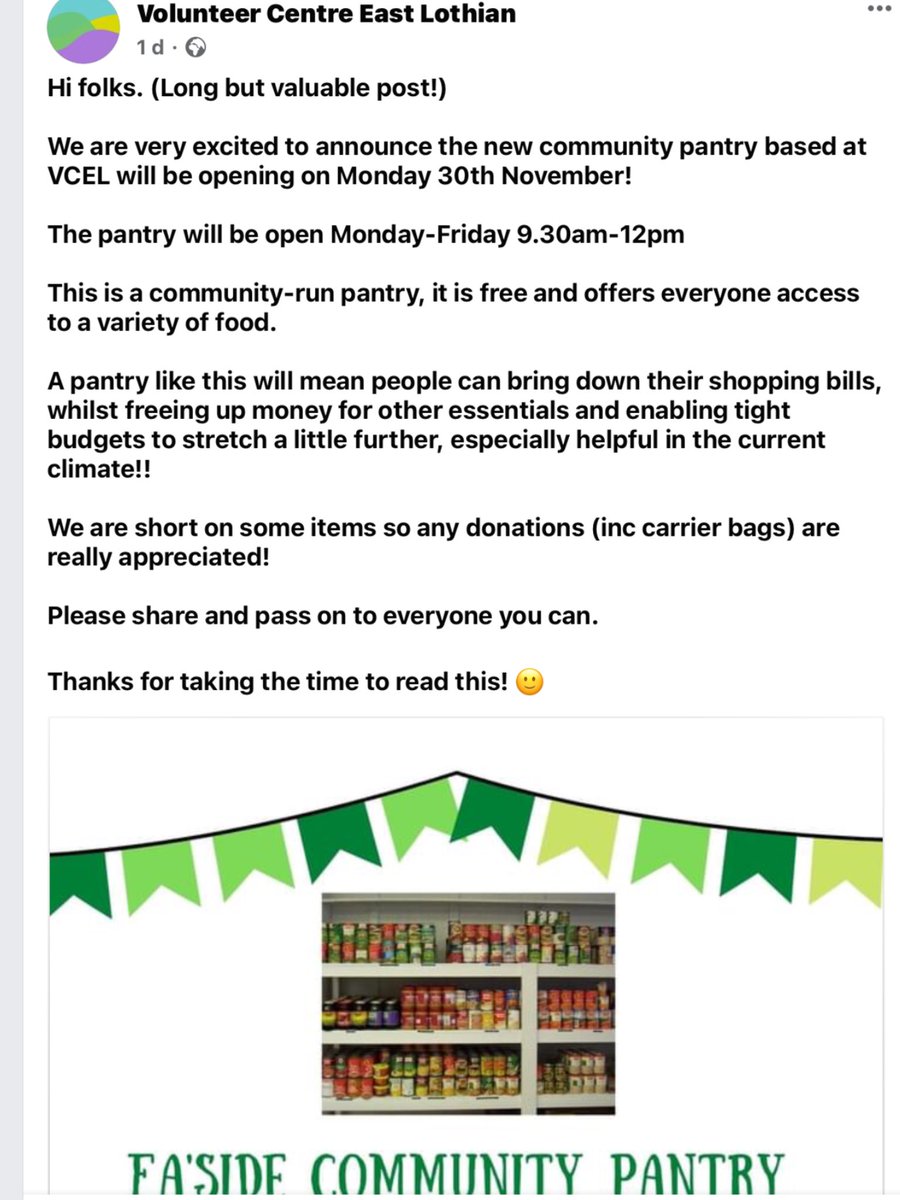 CllrMcLeod's tweet photo. Please share and support our Local Community Pantry. #VCEL 👍❤️ https://t.co/a1yikNuUFb
