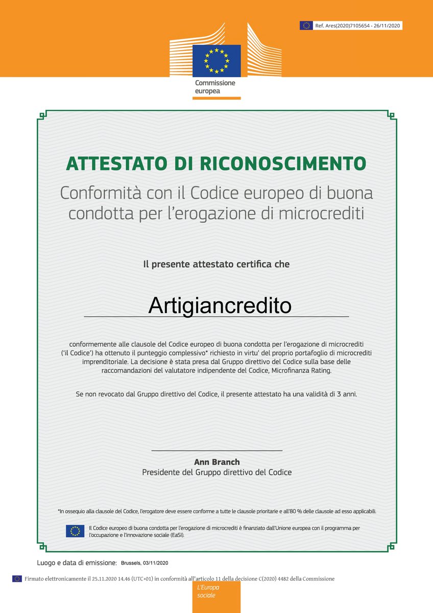UN RICONOSCIMENTO DALL’EUROPA ALL’OPERATIVITA’ DI ACT SUL MICROCREDITO. Leggi l'intero articolo sul nostro sito: bit.ly/3q5koAV