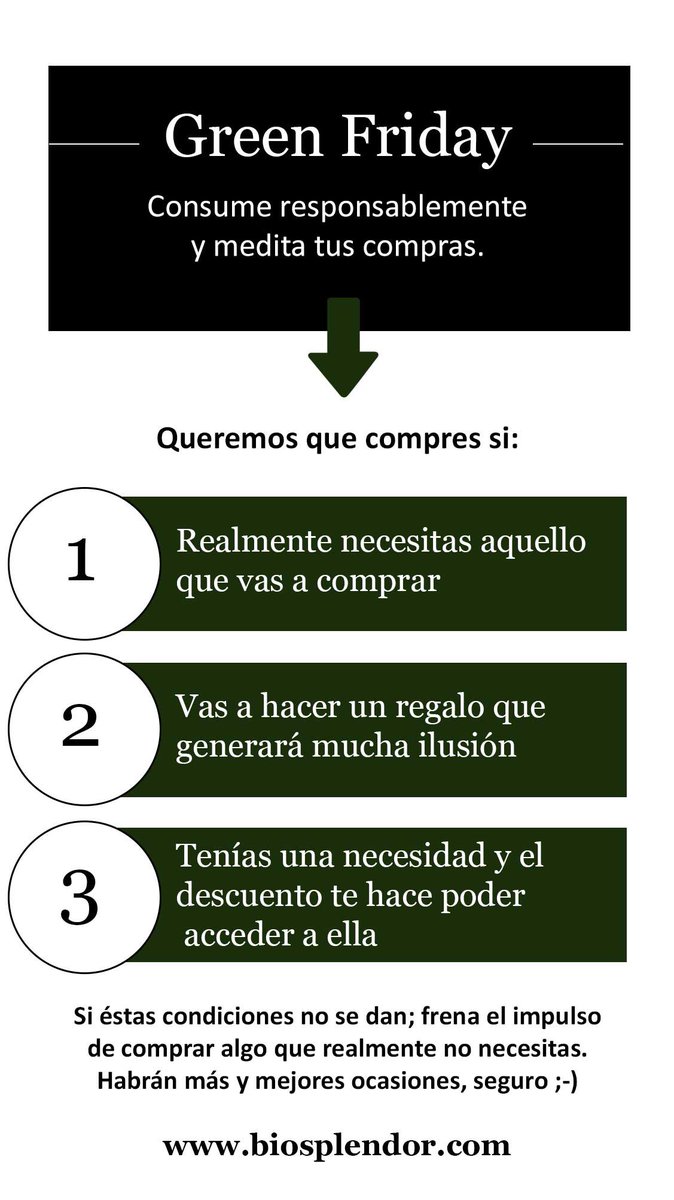 Feliz #GreenFriday aboga por un consumo consciente y meditado.