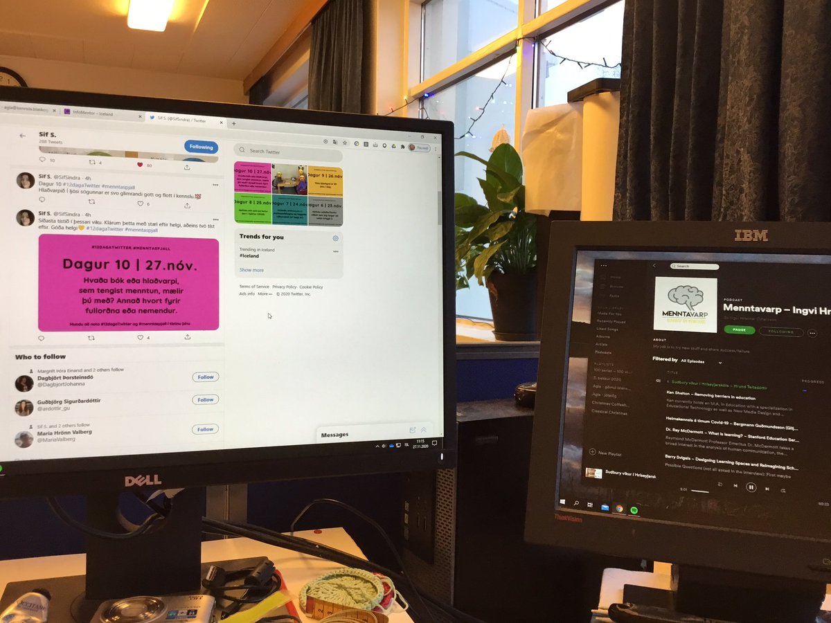 D10 #12dagaTwitter  Skemmtilegt ... datt í hug að ,,tvíta” ... leitaði að um hvað verkefni dagsins er ... meðan ég hlusta á Menntavarpið ... margt gagnlegt þar #menntaspjall  .... múltitaskdagsins .....
