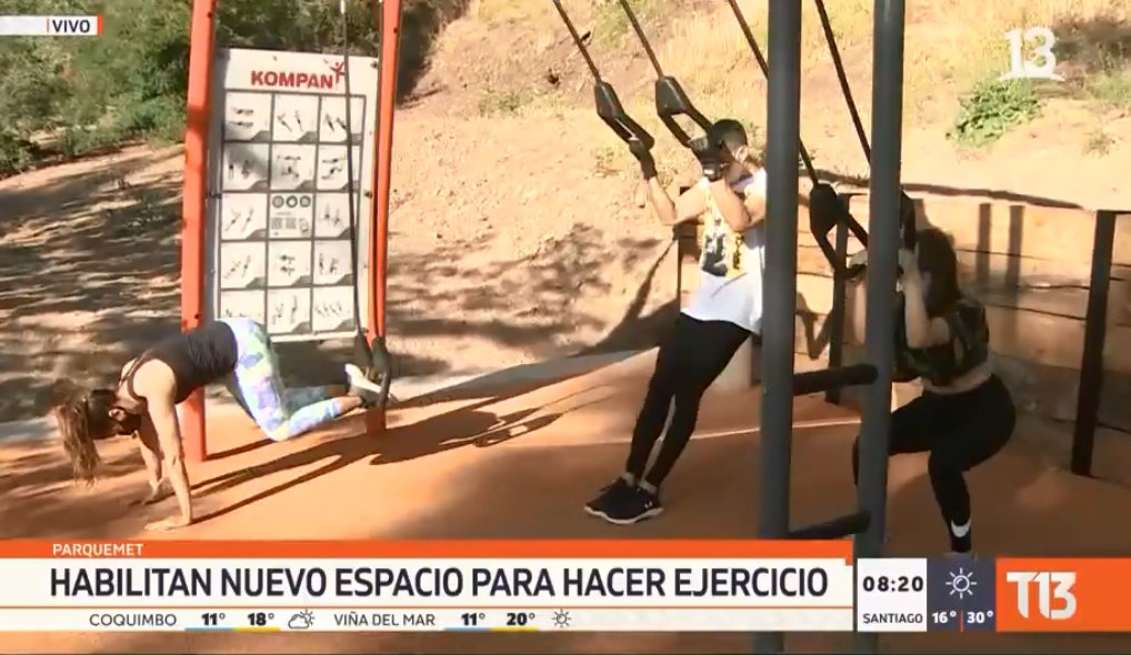 T13's tweet photo. Habilitan nuevo espacio para hacer ejercicio en Parquemet

EN VIVO 📺 #T13AM » https://t.co/4VzgUKazGn https://t.co/jnYVbS1oNG