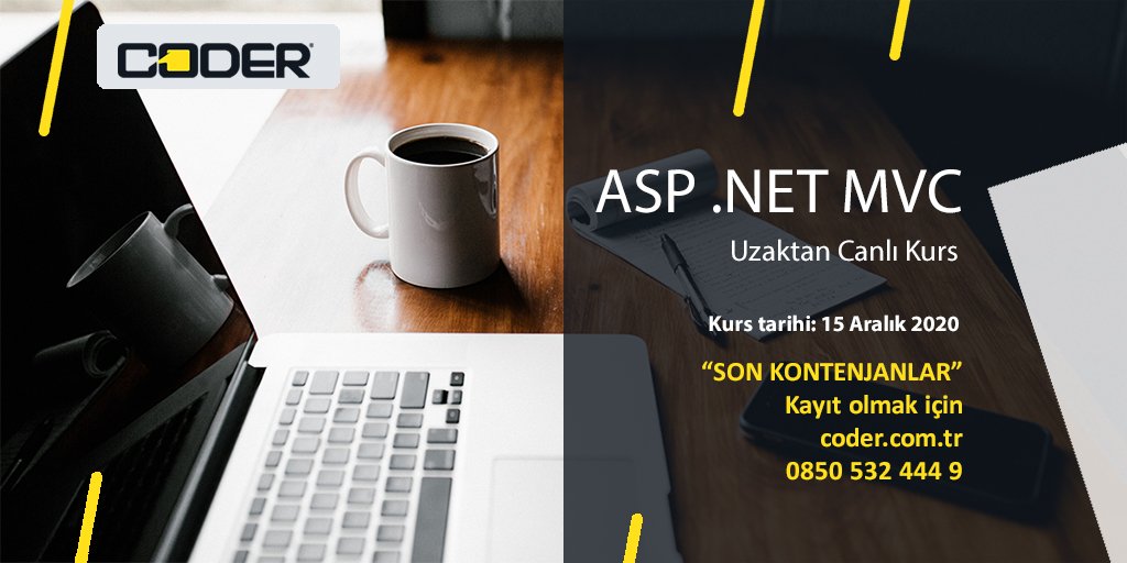 CoderAkademi's tweet image. ASP .NET MVC uzaktan canlı eğitimlerimizde son 3 kişilik kontenjan için acele edin!
Detaylar; coder.com.tr
-
-
#asp #aspdotnet #mvc #aspdotnetmvc #AspNetCore #uzaktancanlıegitim #UzaktanEğitim