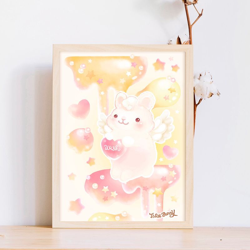 tilabunny's tweet photo. 虹のような泡🐰 ❤️ 
今日はお元気ですか？リラックス👌
#イラスト #イラスト好きと繋がりたい 
#はがき #卡片 #postcard https://t.co/kS5yVxubbM