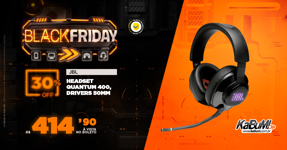 Headset Gamer JBL Quantum 400 Drivers 50mm