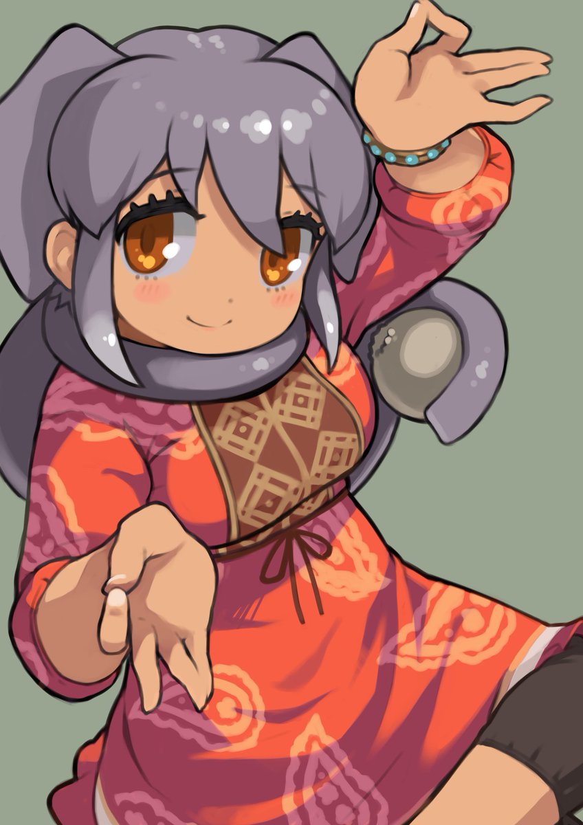 「インドゾウちゃん。
おでかけ服がエキゾチックで可愛いのですよ。

#けものフレン」|イネ🐨🐱☕️4/16フレチ２４京都のイラスト