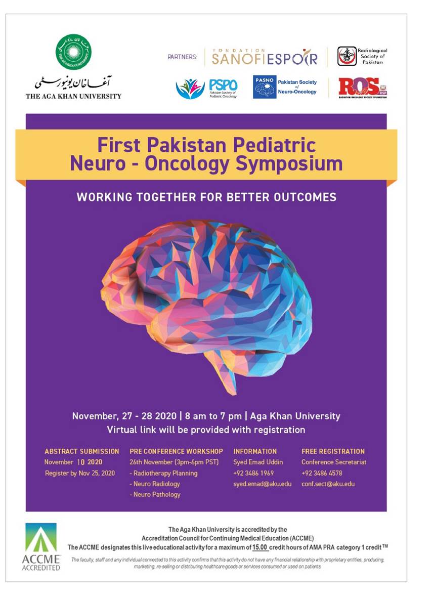 Happening today: Join us LIVE on our Facebook page at 6 p.m. for the inaugural of the first #Pakistan Paediatric #NeuroOncology Symposium <a href="/AKUGlobal/">Aga Khan University</a>! facebook.com/AKUMCPK