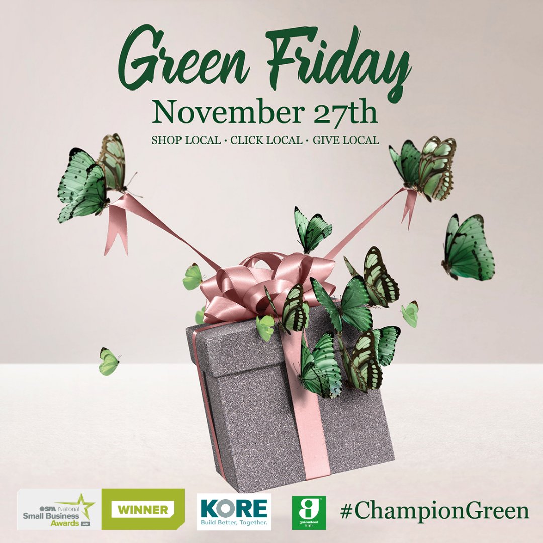 koresystem's tweet photo. In association with @SFA_Irl we are turning this Black Friday into Green Friday!
#SupportLocal and #ShopLocal this #GreenFriday with thousands of amazing Irish businesses. Check out https://t.co/BEuCApRick
#TogetherWithKORE #BuildBetterTogether https://t.co/YNhJj2Rcnu