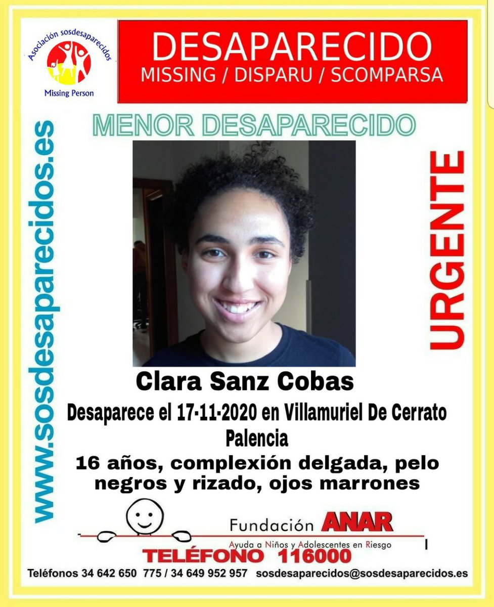 ⚠️ URGENTE ⚠️

¡Tu ayuda es fundamental! 
Un Rt puede ayudar a encontrar a Clara 

Si la has visto, por favor llama:📞 091, 112, 062