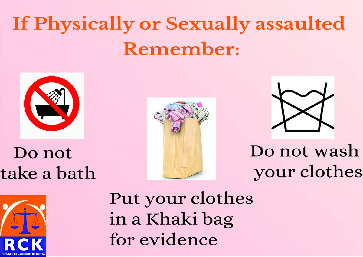 RCKKenya's tweet photo. Information is power!! 

Do you know what to do if you are physically or sexually assaulted? Here are some steps and things to remember. #16Days  #OrangeTheWorld #KeepingHopeAlive #endVAWG https://t.co/441Oop0AAV