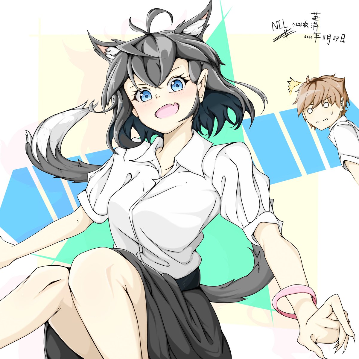 Noob_is_a_Loser's tweet photo. 仕事がcomplete!!!!
#cute_ghost #senpai #kouhai #girl_friend #onee_san #student #Thai_student_uniform #My_characters #blue_eyes #short_hair #fangs #cat_version https://t.co/BIfV4U4Oii