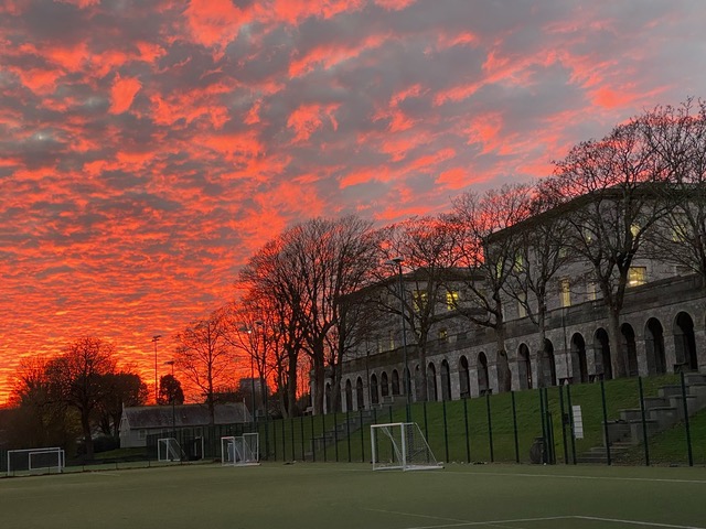 DHSBGetAhead's tweet photo. This week we have had lots of homework completed, ranging from drama, year 11 maths, computer coding, music. The boys have a great rapport with us and it is lovely to see them reinforce their learning. This week was finished off with a beautiful sunset. @DHSBoys https://t.co/oBOuJCjF6y