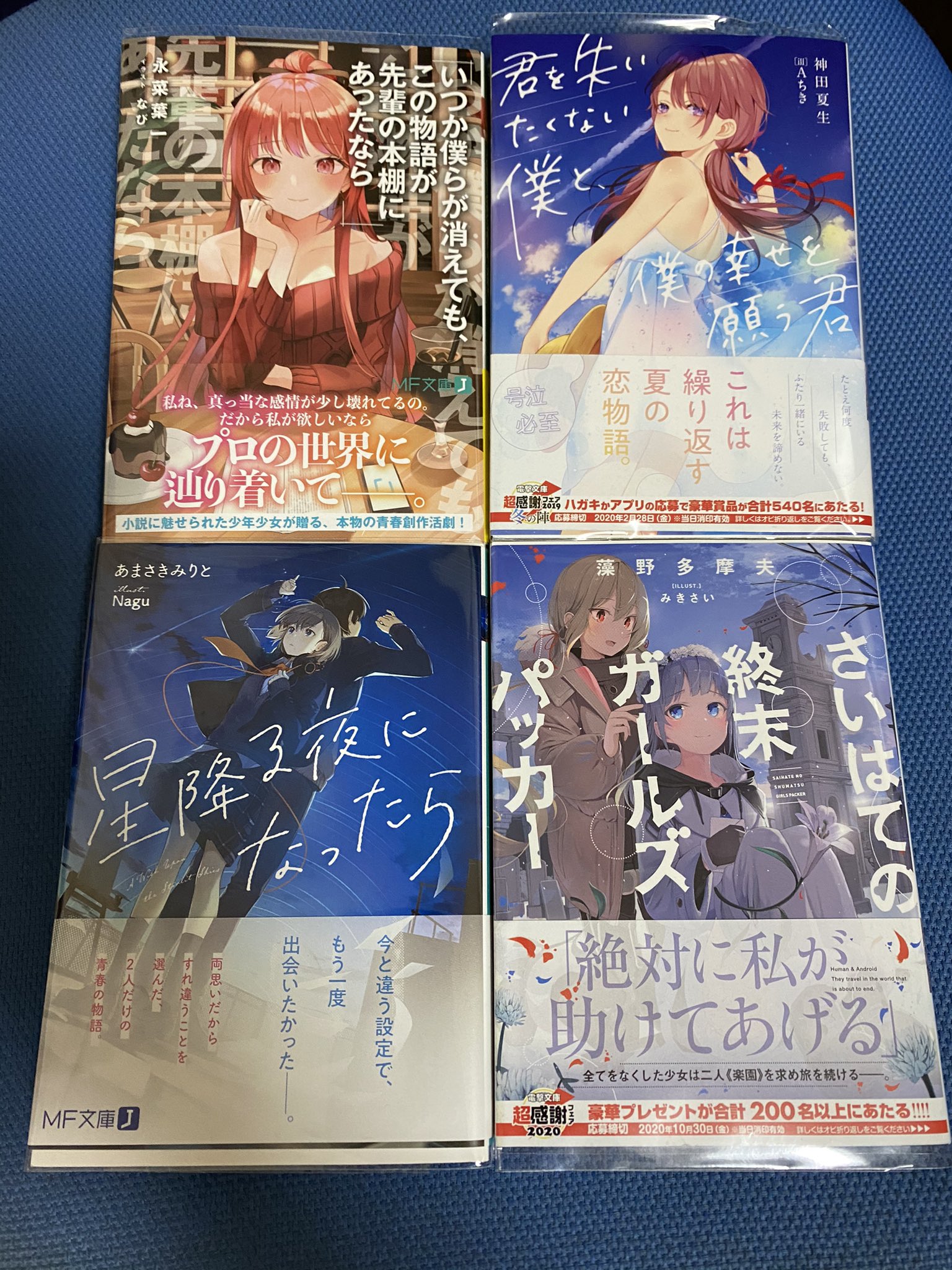 ごめ A Twitter 個人的オススメラノベその1 テーマ 一巻完結 いつか僕らが消えても この物語が先輩の本棚にあったなら 君を失いたくない僕 と 僕の幸せを願う君 星降る夜になったら さいはての終末ガールズパッカー T Co Wcltcujld6 Twitter