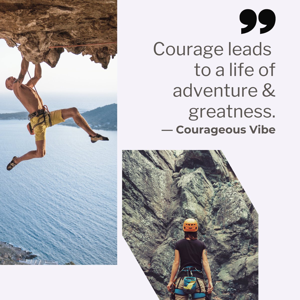 Courage leads to a life of adventure and greatness! 

#courageous #courageousquotes #adventure #greatness #courageousvibe #brave #rockclimbing