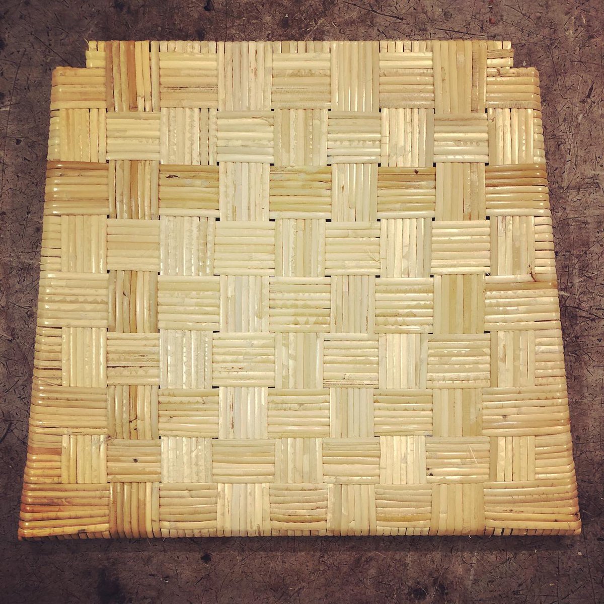 south_rachael's tweet photo. This weeks seatweaving! #closecaning #chequerboard #alsowatchingthequeensgambit #seatweaving #chaircaning #canedchair https://t.co/j1unDepqbB