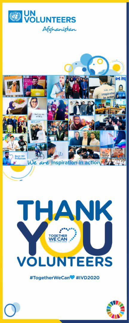 Aimalferoz_UN's tweet photo. To recognize #VOLUNTEERS ,we are going to celebrate #IVD2020 jointly with Ministry of Youth, VIOs and Academia. First time ever in 🇦🇫, #V_Award will be given to the best volunteers in the country. 

🔗A virtual celebration with all @UNVolunteers 

#IVD2020Events #TogetherWeCan 💙 https://t.co/2sEpl6NfoO