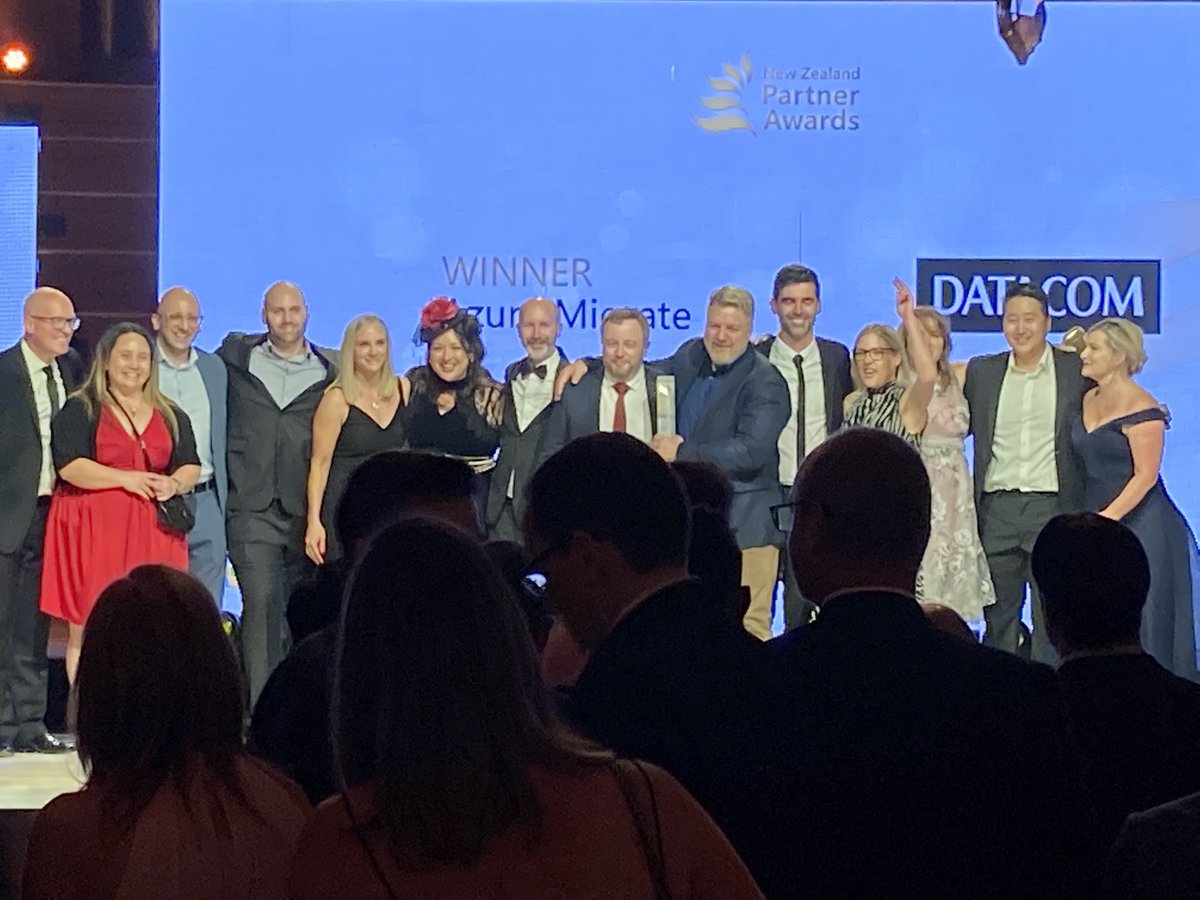 Datacom's tweet photo. Stunning to win another one! Congratulations to the FMA winning the @microsoft NZ Partner Awards for the Migrate Award #msnzpa https://t.co/1qHFYOIqvk