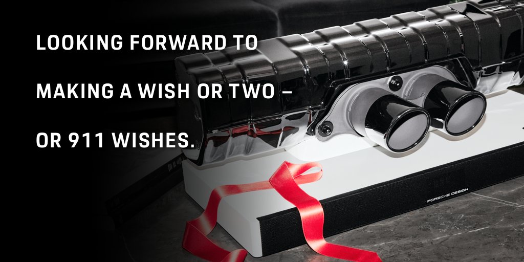 The right tunes bring the good mood! We are celebrating with the limited #PorscheDesign 911 #Soundbar Special Edition in white. Delightful tunes for joyful #holidays. 

porsche.design/LookingForward…