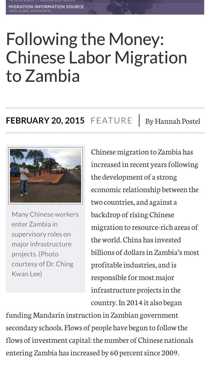 Micro_Blogger9's tweet photo. Following the Money: Chinese Labor Migration to Zambia
#PutSouthAfricanFirst
& #putcitizensfirst https://t.co/TB7uXLE7DN