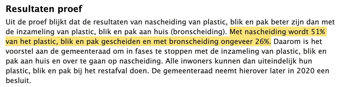 Interessante bevinding van Gemeente Utrecht. Afval scheiden bij de afvalverwerker is effectiever, goedkoper en makkelijker dan thuis. Dus terug naar één container.

Niet verrassend: technologie ontwikkelt veel sneller dan discipline van mensen.

rtvutrecht.nl/nieuws/2115870…