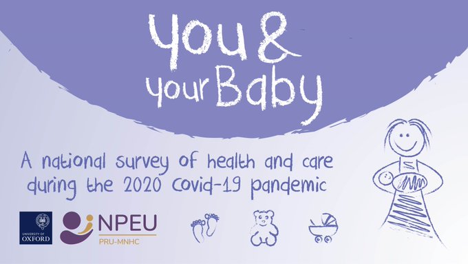 Flier for the survey of people who gave birth between March and August 2020 during the Covid-19 pandemic.