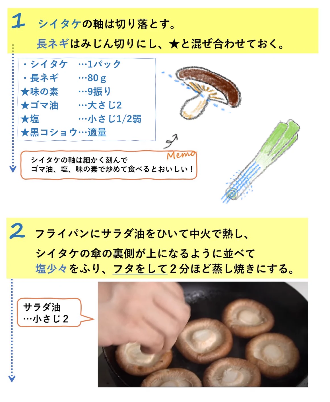 お肉の代わりにあの食材で！「ネギ塩牛タン風しいたけ」の作り方！
