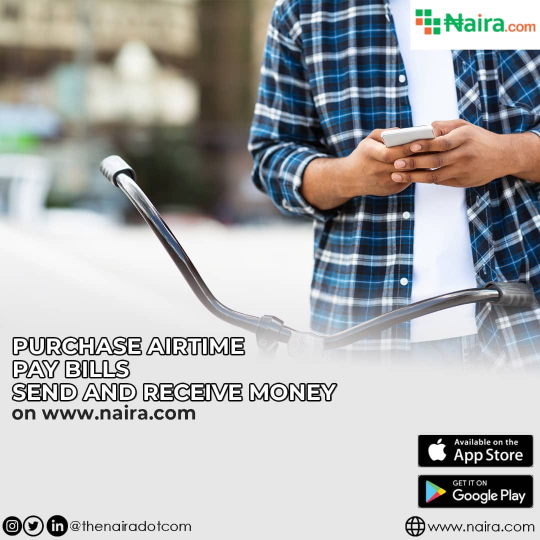 thenairadotcom's tweet photo. Purchase airtime, Pay bills , send and receive money. All on one platform ?? 
Download the https://t.co/a5tQ70OKOh App today to get started ! Available on playstore and AppStore. https://t.co/ySMBTsaHri