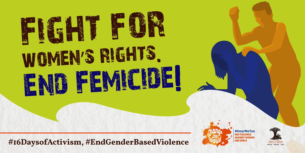 AkiliDada's tweet photo. Day 3: Femicide – the killing of women and girls, on account of their gender is increasingly alarming in Kenya. In 2019, @deadwomen_ke reported that a total of 108 women and girls were killed - these being the number of cases reported by local media. #VAWG #16Days
@awdf01 https://t.co/4I7K9VeObk