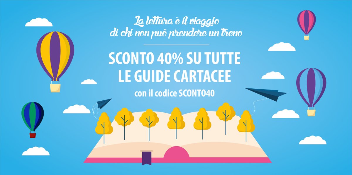 Quest'anno sentiamo nostra questa frase e continuiamo a progettare i nostri sogni da viaggiatore.
Per il #BlackFriday, e fino al 31/12/2020, è attivo uno sconto del 40% su tutte le guide cartacee del catalogo, perchè anche i sogni vanno aiutati😉
Inserite il codice SCONTO40!