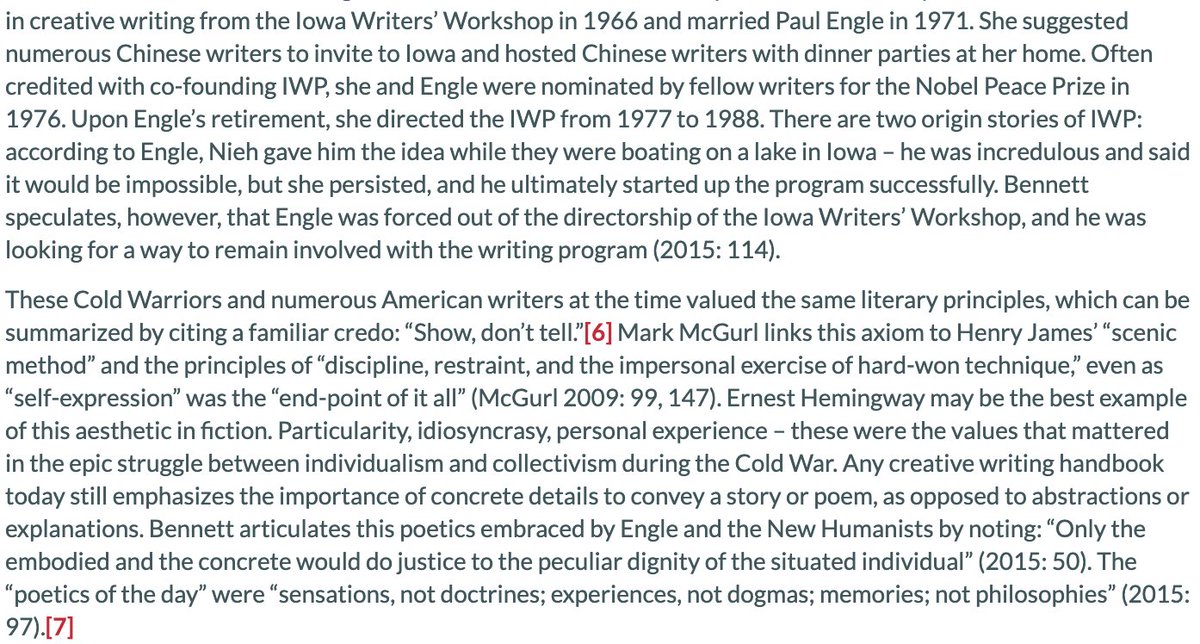 McCarthy's Iowa connections are important: James Shea in "From Iowa City to Kowloon Tong: On the Cold War origins of creative writing pedagogy in Hong Kong" includes him a trio with CIA agent/Iowa Writers' Workshop founder Paul Engle and his wife, Hualing Nieh Engle 聂华苓.