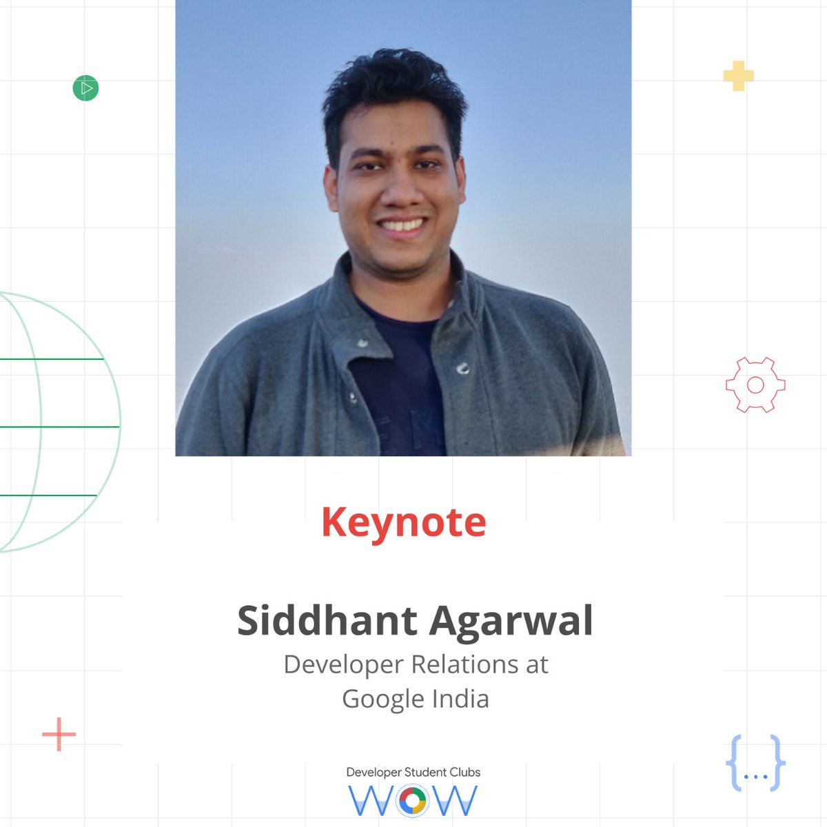 gdscwow's tweet photo. A speaker is a vital element of any event, because their role can make or break the success of the event. So here we introduce our first keynote speaker 📢, @sidagarwal04, Developer Relations at Google 😍😍

#letswow #developerstudentclubs #dsc #googledevelopers https://t.co/dh52sTQxHI