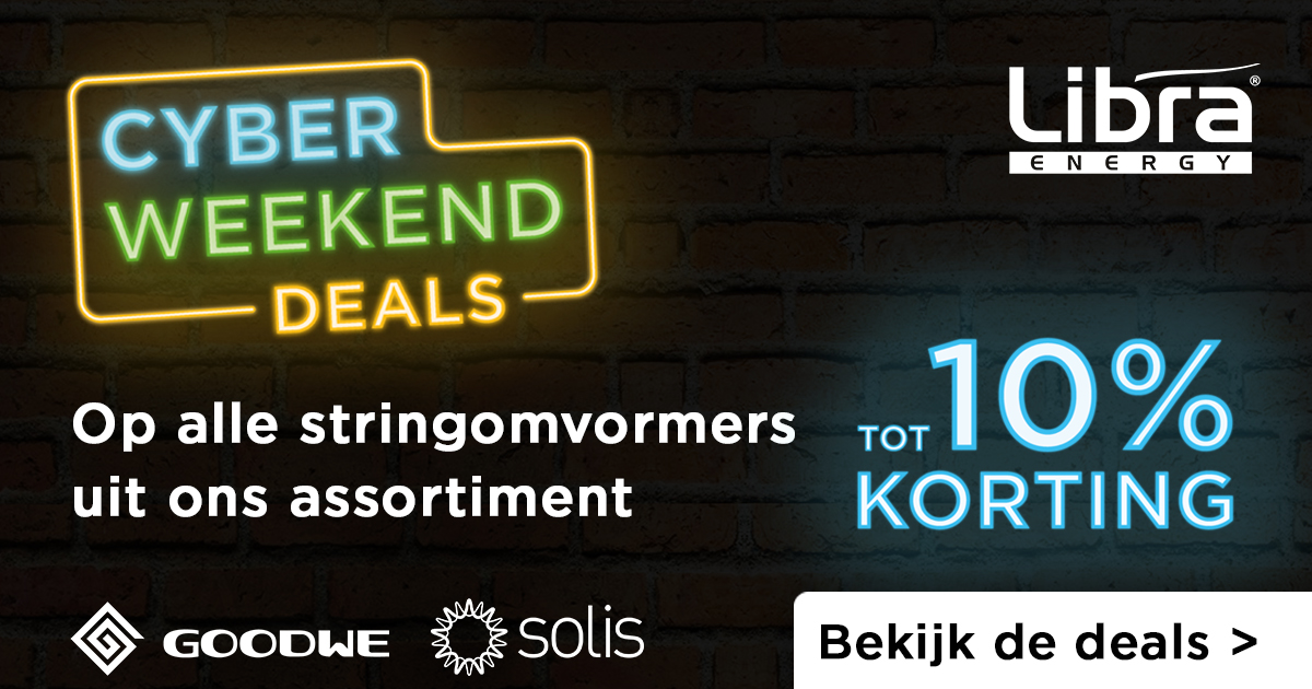 De Cyber Weekend Deals zijn begonnen! Je krijgt t/m 30 november tot 10% extra korting op alle #stringomvormers van #GoodWe en #Solis.

Bestel de deals snel via: bit.ly/3l76ESx