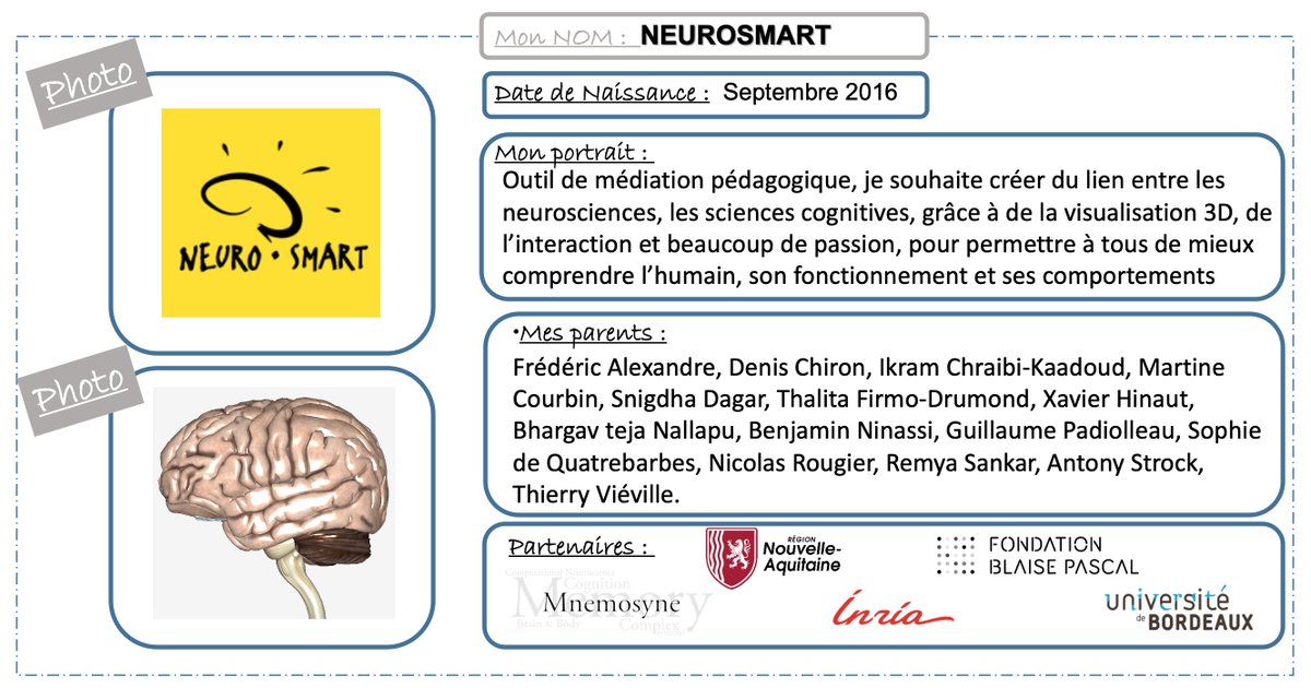 IkramChraibiK's tweet photo. [#mediation] Très fière de vous annoncer la sortie de #Neurosmart : outil web dédié au #cerveau  #3D  entièrement pensé et réalisé par des passionnés @thierryvieville @CourbinM @FondBPascal @Inria_Bordeaux @pixees_fr #3D #Neurosciences #SciencesCognitives 
https://t.co/vkAhmszYGo https://t.co/aK4w4h5gZL
