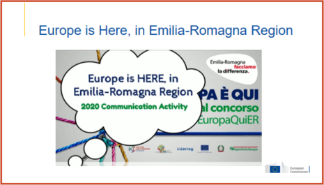 EUinmyRegion's tweet photo. And the winner🥇is "Europe is here, in Emilia-Romagna Region, Italy" (Communicating ERDF, ESF and Interreg)
Great example for cooperation between the programmes!

It is not about who wins the contest – It is about showing that EUROPE🇪🇺 IS HERE – in your region!
🥳👏🙏
#InformInio https://t.co/0r48ESS4Xb