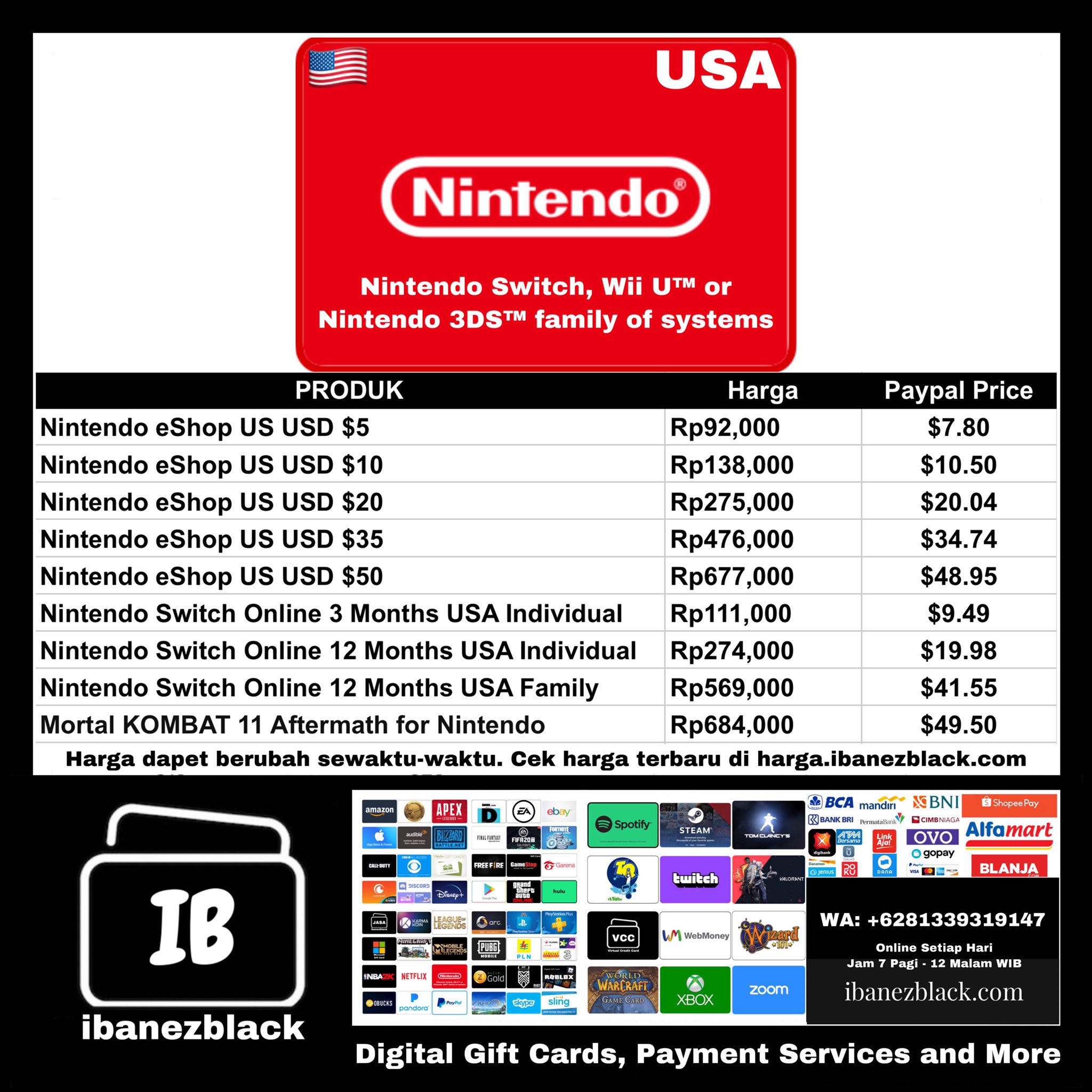 Nintendo eShop Card - USA Region