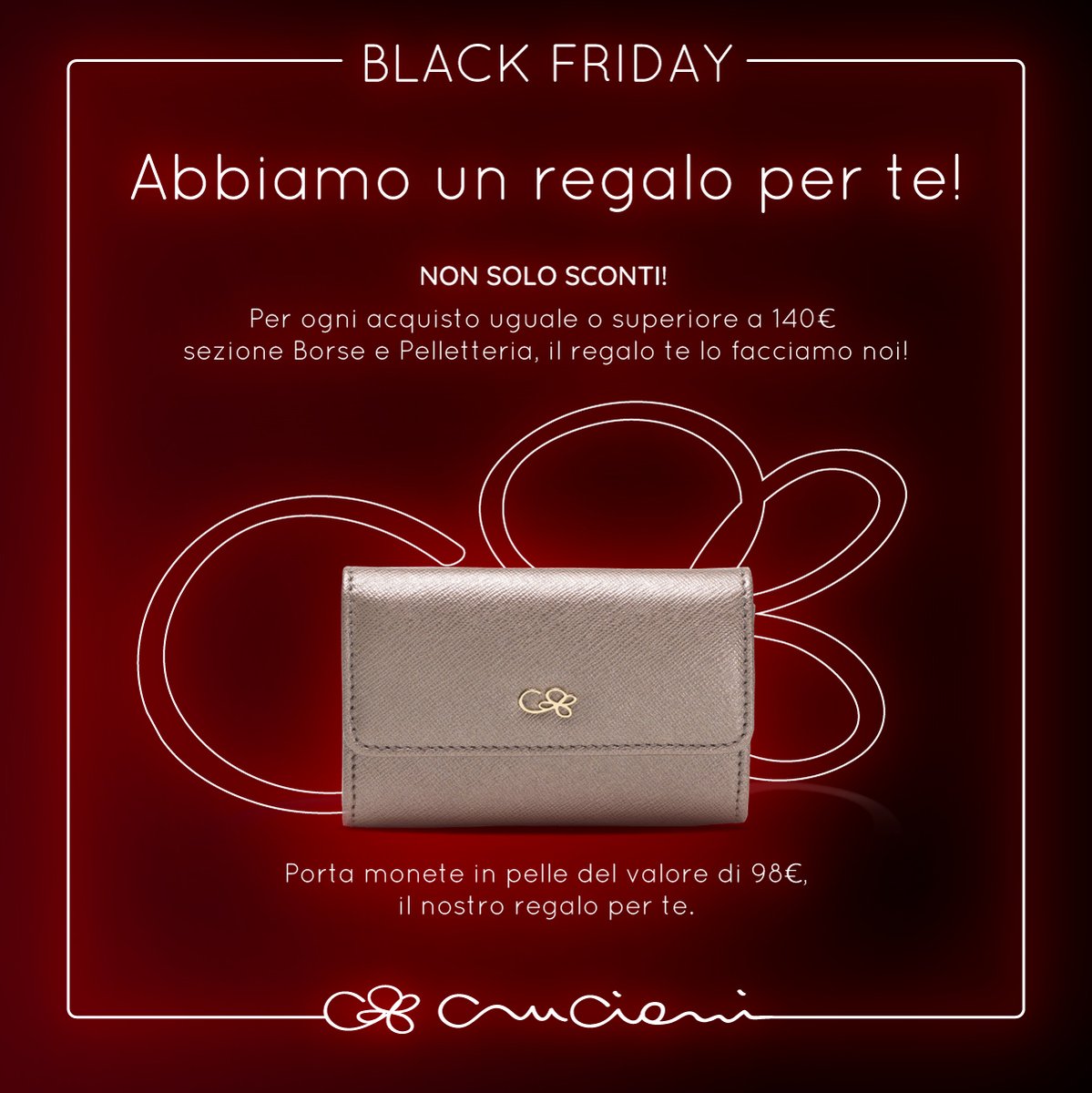 Il Black Friday Cruciani è appena iniziato! Abbiamo un regalo per te, visita la sezione Black Friday 💥 #blackfridaycruciani #fattiunregalo #BlackFriday 

bit.ly/CrucianiBlackF…