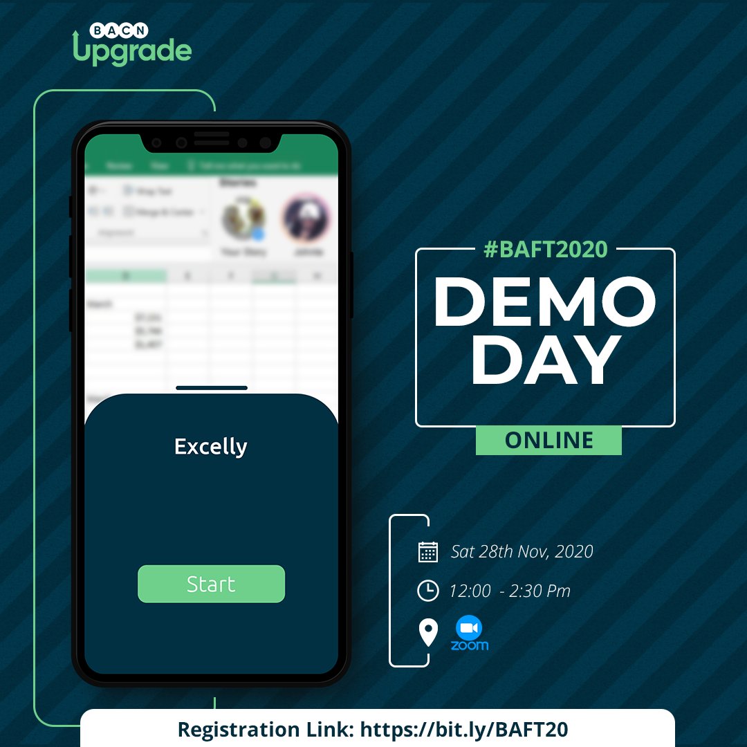 bacnconnect's tweet photo. BAFT2020 DEMO DAY.

We are pleased to invite you to the BAFT2020 Demo Day happening tomorrow Saturday 28th November, 2020. Please register here:

https://t.co/qUnrgyOaPu https://t.co/MafZ1AoUVJ