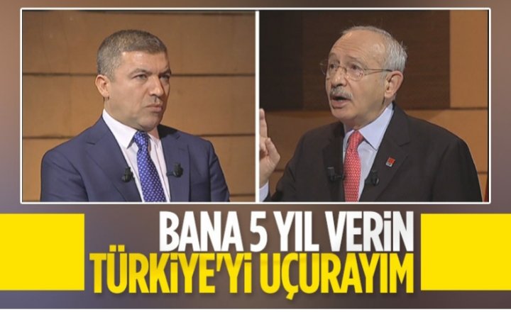 davayolcusu02's tweet photo. Çalar Saat'e konuk olan Kılıçdaroğlu;
"Bana 5 yıl verin Türkiyeyi uçurayım" demiş..
Allah Bilir nereye? https://t.co/JueYxSfMDm