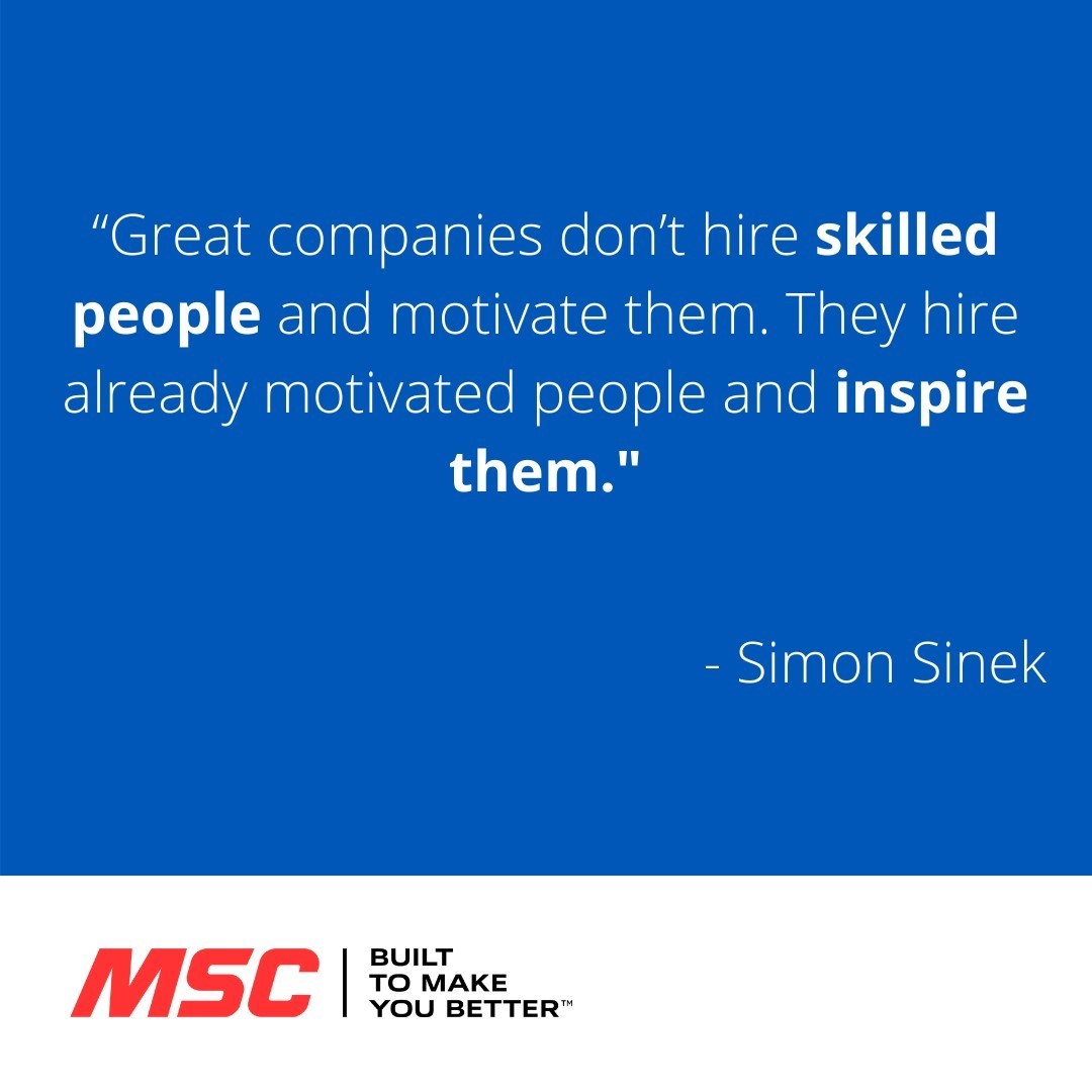 You bring the motivation we’ll bring the inspiration.  Join MSC, find out what you can achieve.  

If you would like to be inspired send your CV and a cover letter to CareeersUK@mscdirect.com

#BeInspired #JoinUs #TeamMSC #WestMidlandJobs #Recruitment #BuiltToMakeYouBetter