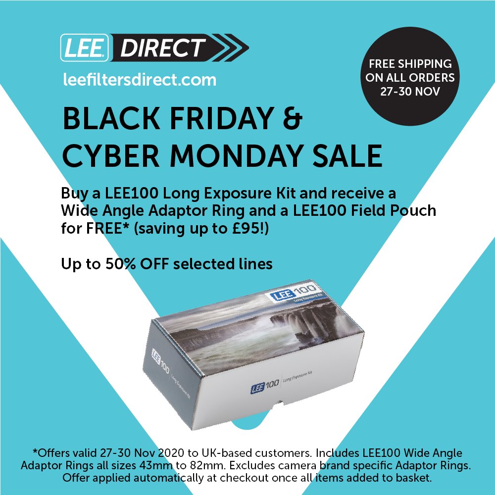 LEEFilters's tweet image. We've lined up a few #BlackFriday deals for UK based customers on @LEEFilters Direct! 👇 

🎒 Buy a LEE100 Long Exposure Kit and get an Wide Angle Adaptor Ring &amp;amp; Field Pouch FREE (saving up to £95)

💸 Up to 50% OFF selected lines

🚚 FREE shipping

🔗 bit.ly/35dNCp4