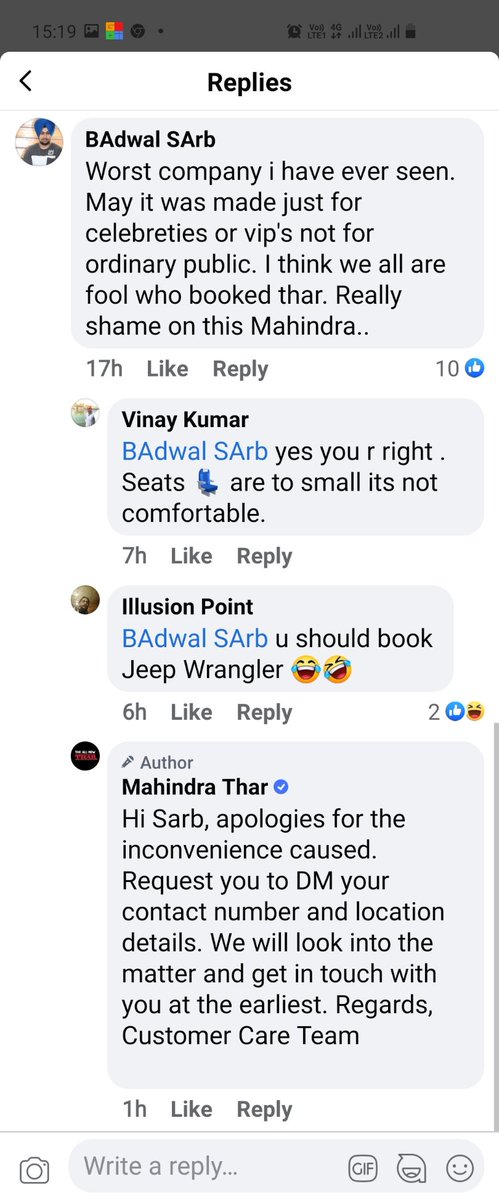 mithielesh's tweet photo. @MahindraRise @Mahindra_Auto @18002096006 @Mahindra_Thar @autocarindiamag @IndiaCarNews
https://t.co/Pm4Oo6IKUb
@anandmahindra Sir I became victim of your mismanaged festive deliveries, while Indian auto mags or blogs didn't talk about your misconduct #WhereIsMyThar #Mahindrathar https://t.co/mgGVDxWeKh