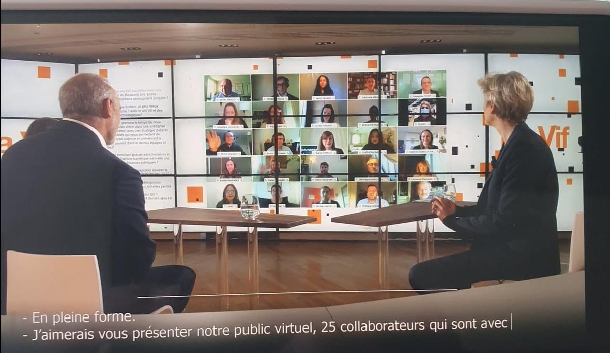 DDonguy's tweet photo. Une très belle expérience : être en direct, du temps fort Orange entre Stéphane Richard et ses salariés avec la présence de Fabienne Dulac et Cécile Kaberry.
#100%digital #publicvirtuel #VIF #questionsreponses #transparence #voixdessalariés #fierté @orange @OrangeAuRA @BJavelot https://t.co/9TNwsvHtue