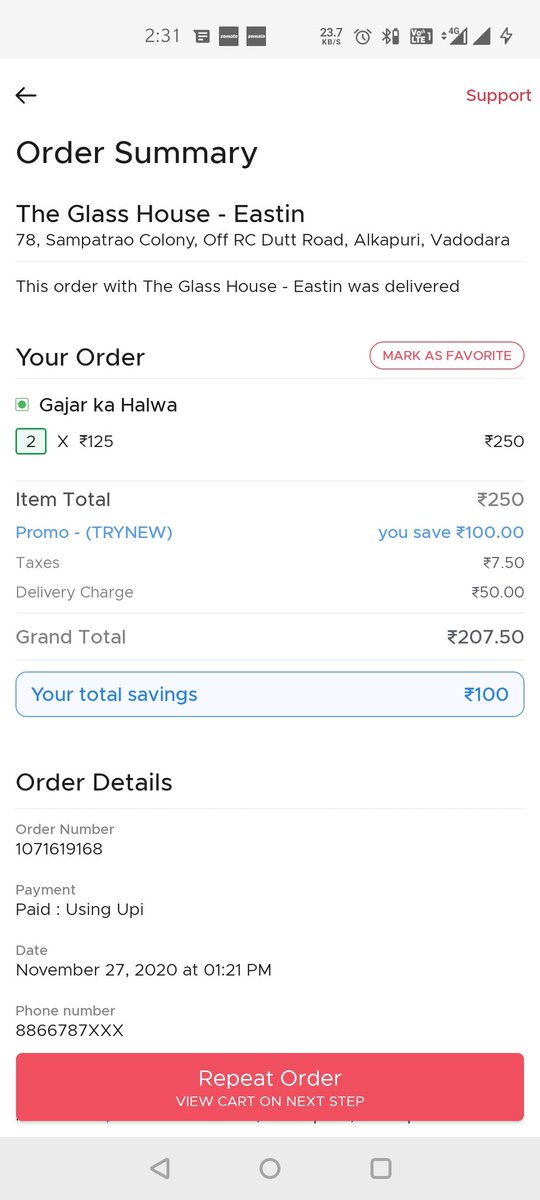 tarun_jadav's tweet photo. @zomatoin @zomato 

I have ordered. They use wrong carrot for halwa. There is not test like gajar ka halwa. Restaurant going to refund but zomoto going only half amount refund.

I am loosing my money and food. You are make money but we are loosing both.

#zomoto https://t.co/MrB7LwN2Ci