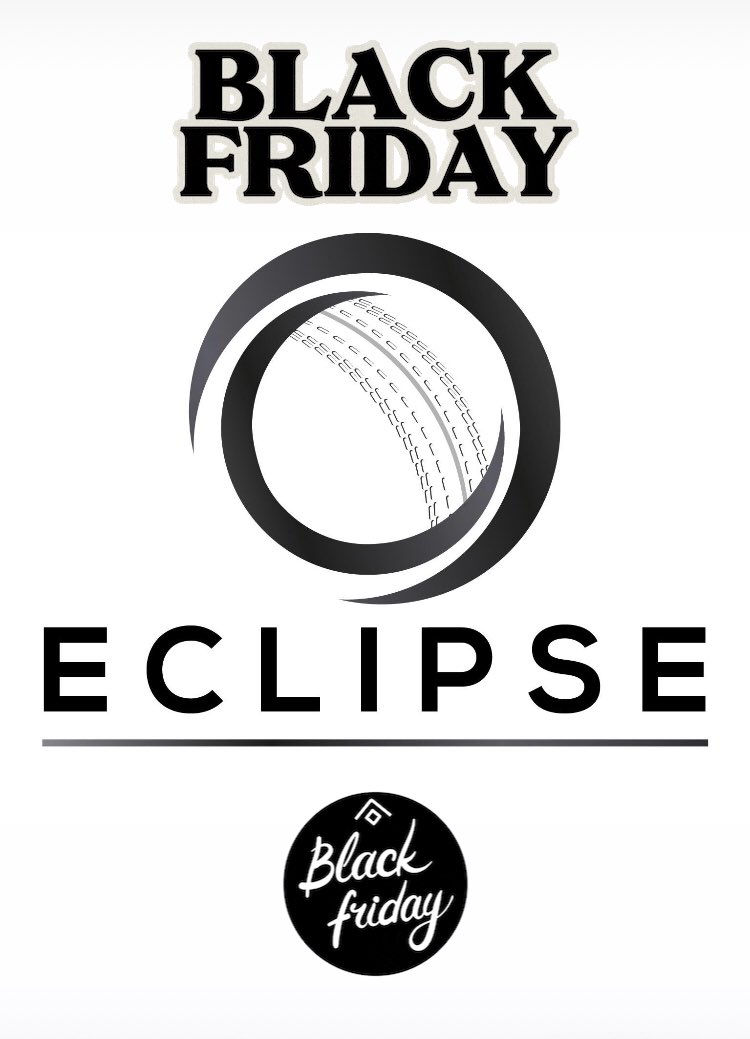 Eclipse_Cricket's tweet photo. ⬛️⬛️⬛️ BLACK FRIDAY ⬜️⬜️⬜️

Our Black Friday offers 40% off all stock we have left this weekend, finishes 10pm on Sunday! 

☑️ Solar Edition Bat, 2.6 - £126
☑️ Solar Edition Gloves, RH &amp; LH - £30
☑️ Solar Edition Pads, RH &amp; LH WHITE - £33
☑️ Solar Edition Pads RH BLACK - £33

⚫️ https://t.co/jt0zWhv9I8