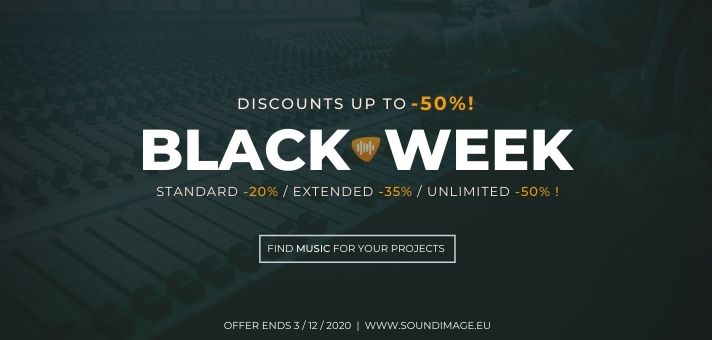 Soundimage_'s tweet photo. Check our #BlackWeek offers! Up to -5️⃣0️⃣%‼️ off! Discounts for all #musictracks, for 6 days.
🛒 https://t.co/WGZBEPfVBX 

#filmmaker #filmmakers #videography #videoeditor #videoediting #videoeditz #vlog #vlogger 
#marketingagency #videoproduction #productionmusic
#royaltyfree https://t.co/pZLz76UI6M