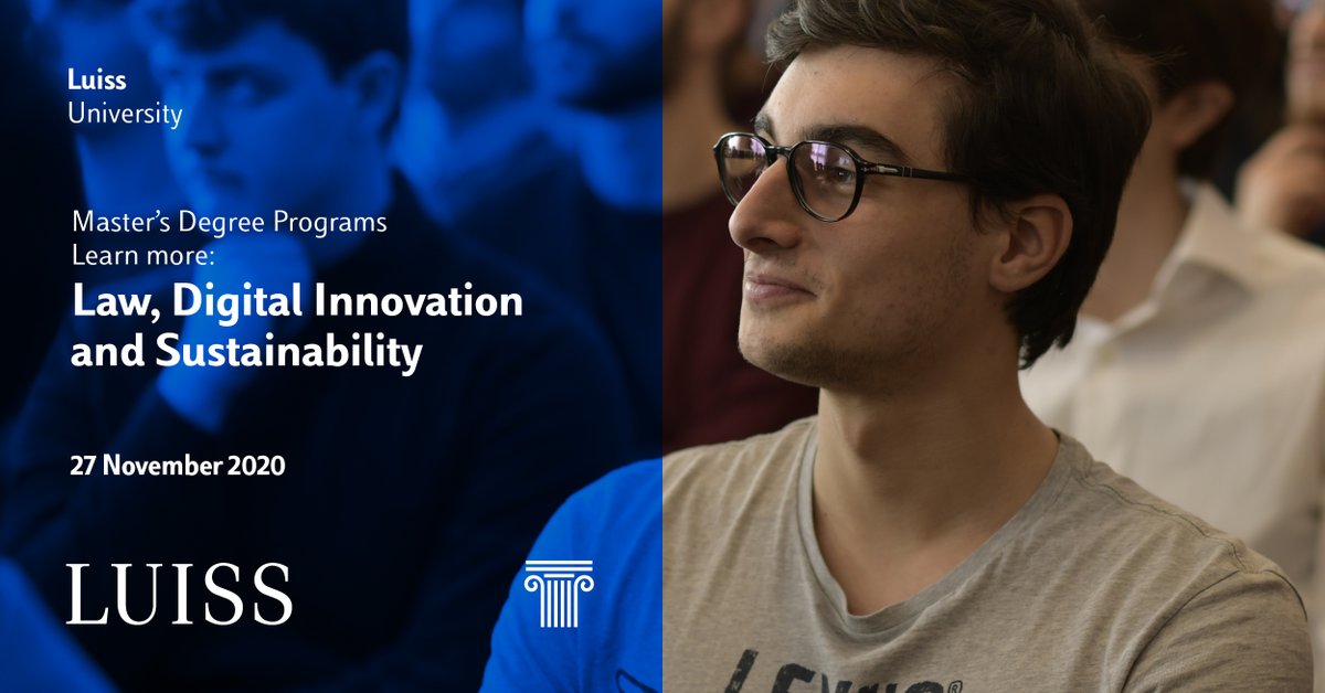 UniLUISS's tweet photo. Live now, a new appointment with the series of events dedicated to #Luiss digital orientation activities. Luiss Professor @chrisiaio will present the Master’s Degree Program in Law, Digital Innovation and Sustainability
https://t.co/Jc57gmpLyR https://t.co/mBhN92lCkK