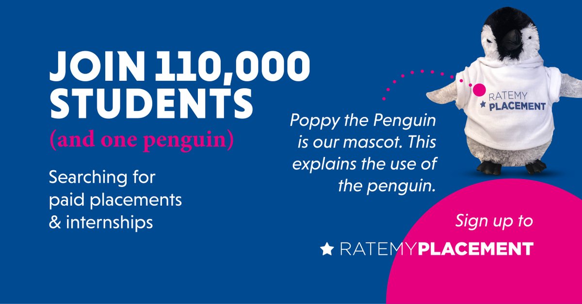 Employers use placements and
internships to scout talent for
grad roles.

Sign up to: ocply.co/rate-signup-00… 

and don’t get left behind.