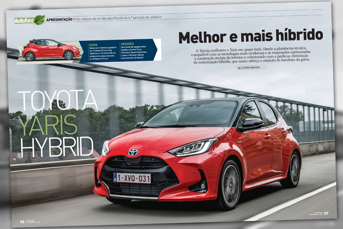 AutoFoco's tweet photo. A Toyota melhorou o Yaris em quase tudo. Da plataforma técnica à construção revista do interior e culminando com a profícua otimização da motorização híbrida, que assim reforça o estatuto de bandeira da gama

#autofoco 1052, nas bancas! https://t.co/WcLhoTOYtE