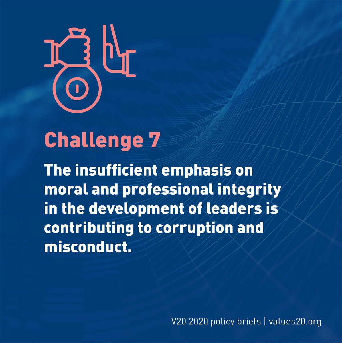 values20group's tweet photo. #LeadershipIntegrity is a necessary component of ethical leadership. This set of #V20 policy recommendations elaborates upon that #value. #ValueOfValues #Values20 https://t.co/MgOM73KLZr